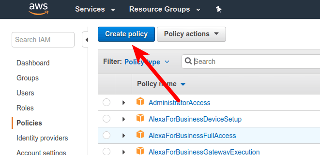 Create new policy