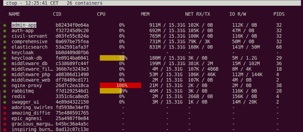 Ctop - Top-like interface for container metrics