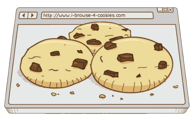 Cookies backing tray as a web browser window