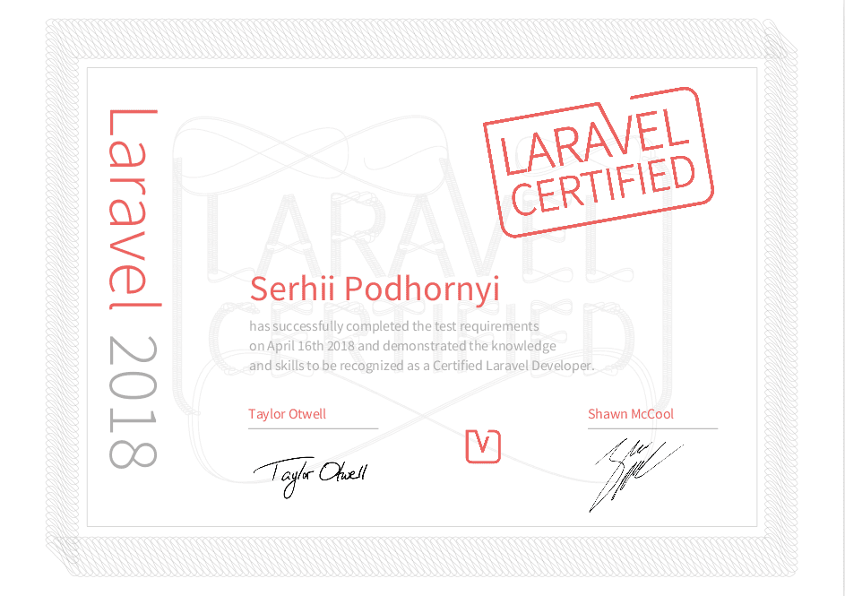 Laravel certificate