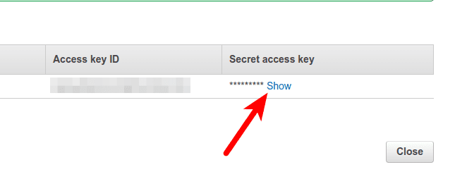 Access key ID and Secret access key