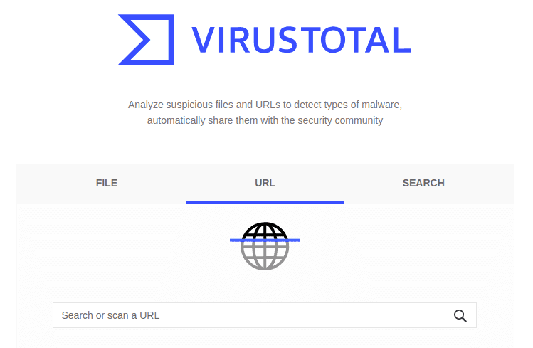 Virustotal URL scan